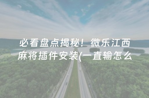 必看盘点揭秘！微乐江西麻将插件安装(一直输怎么办)