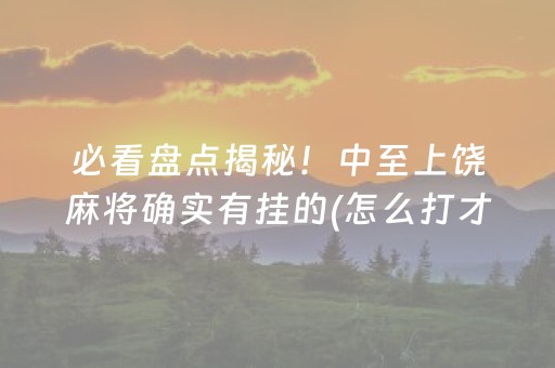 必看盘点揭秘！中至上饶麻将确实有挂的(怎么打才会赢)