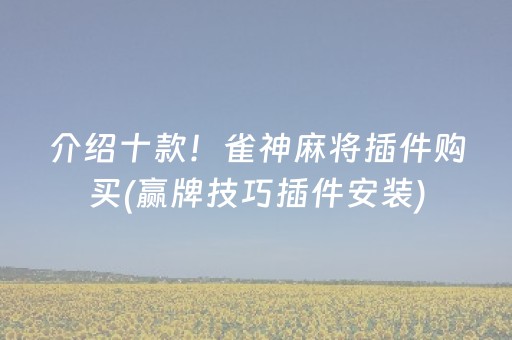 介绍十款！雀神麻将插件购买(赢牌技巧插件安装)