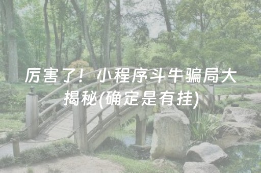厉害了！小程序斗牛骗局大揭秘(确定是有挂)