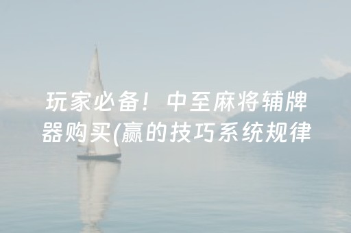 玩家必备！中至麻将辅牌器购买(赢的技巧系统规律)
