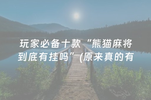 玩家必备十款“熊猫麻将到底有挂吗”(原来真的有挂)-知乎