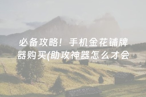 必备攻略！手机金花铺牌器购买(助攻神器怎么才会赢)