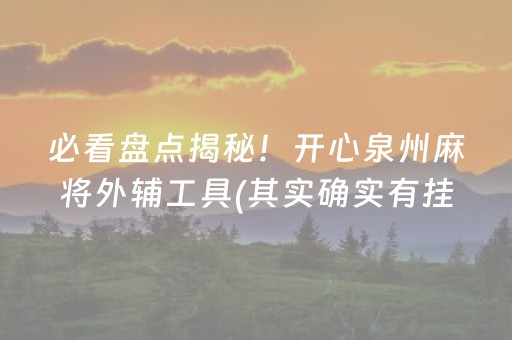 必看盘点揭秘！开心泉州麻将外辅工具(其实确实有挂)