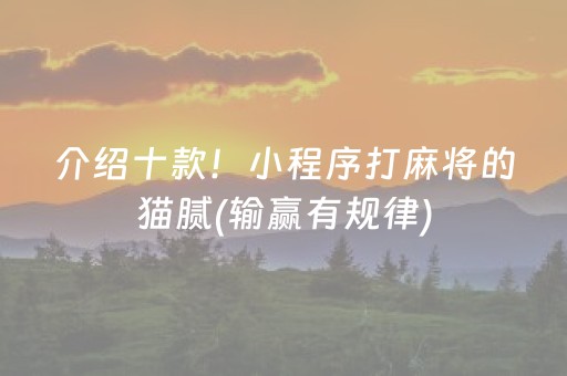 介绍十款！小程序打麻将的猫腻(输赢有规律)