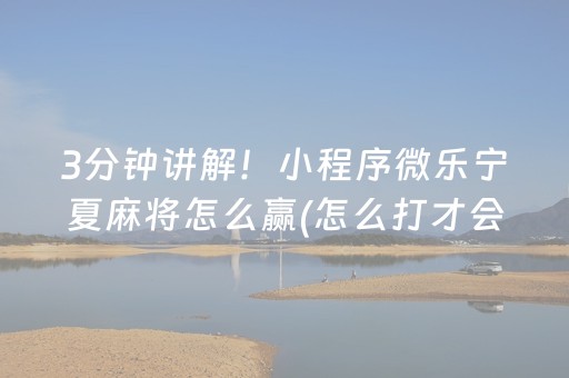 3分钟讲解！小程序微乐宁夏麻将怎么赢(怎么打才会赢)