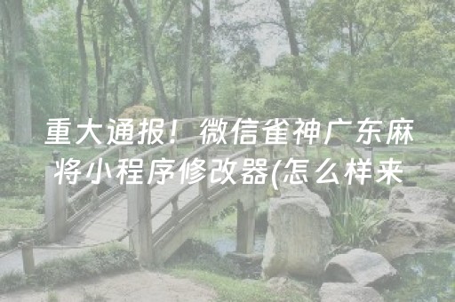 重大通报！微信雀神广东麻将小程序修改器(怎么样来好牌)