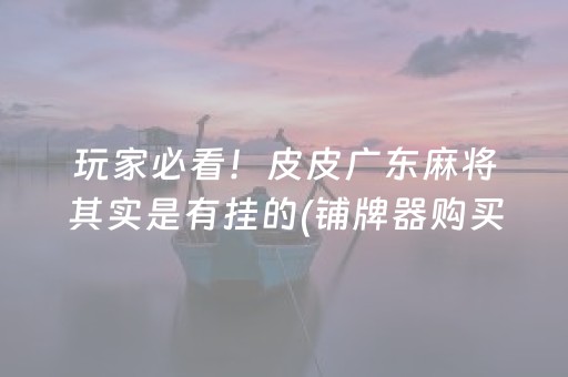玩家必看！皮皮广东麻将其实是有挂的(铺牌器购买)