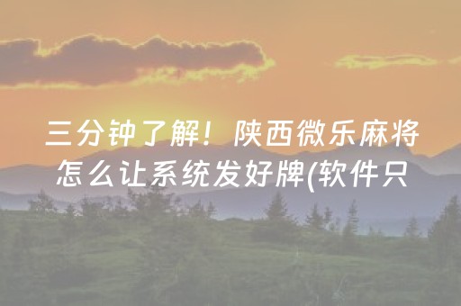 三分钟了解！陕西微乐麻将怎么让系统发好牌(软件只赢不输)