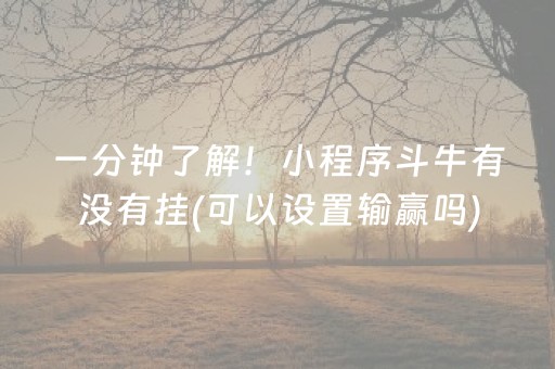 一分钟了解！小程序斗牛有没有挂(可以设置输赢吗)