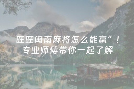 旺旺闽南麻将怎么能赢”!专业师傅带你一起了解（详细教程）-知乎