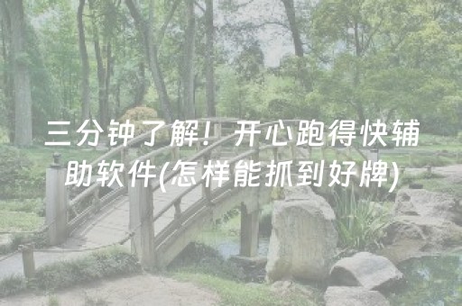 三分钟了解！开心跑得快辅助软件(怎样能抓到好牌)