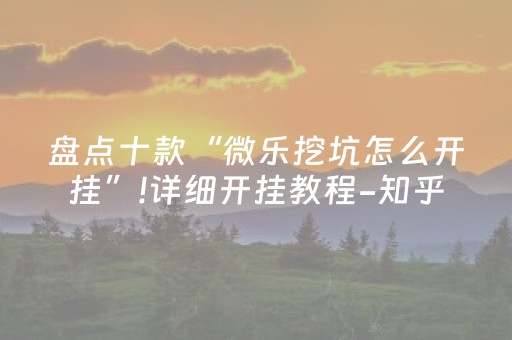 盘点十款“微乐挖坑怎么开挂”!详细开挂教程-知乎