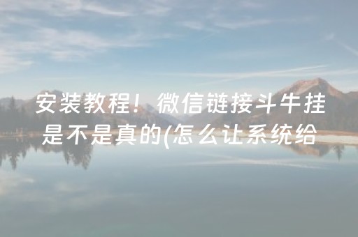 安装教程！微信链接斗牛挂是不是真的(怎么让系统给自己好牌)