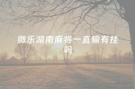 微乐湖南麻将一直输有挂吗（微乐湖南麻将赢牌规律是啥）