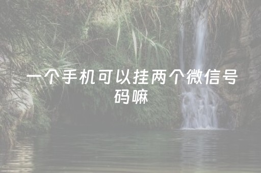 一个手机可以挂两个微信号码嘛（一个手机可以挂两个微信号码嘛安卓）