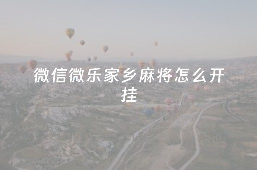 微信微乐家乡麻将怎么开挂（微乐家乡麻将开挂教程）
