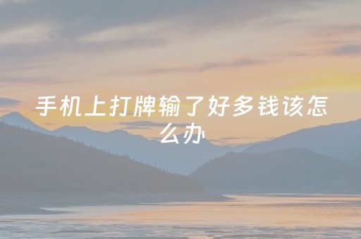 手机上打牌输了好多钱该怎么办（手机打牌输了钱可以让平台负责吗）