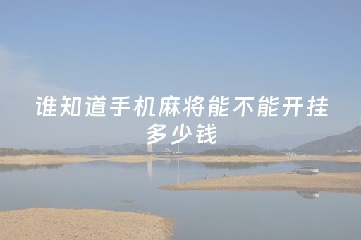 谁知道手机麻将能不能开挂多少钱（手机麻将到底可不可以开挂）