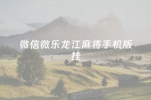 微信微乐龙江麻将手机版挂（微乐龙江麻将手机版挂免费）