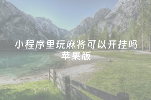 小程序里玩麻将可以开挂吗苹果版（小程序麻将有挂不我来教你开挂）