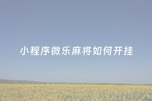 小程序微乐麻将如何开挂（小程序微乐麻将开挂在哪里可以买）