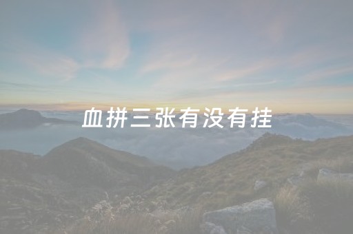 血拼三张有没有挂（血拼三张牌）