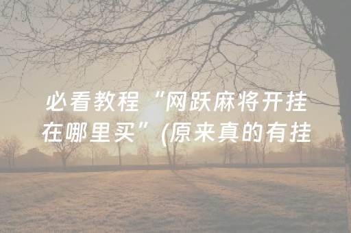 必看教程“网跃麻将开挂在哪里买”(原来真的有挂)-知乎