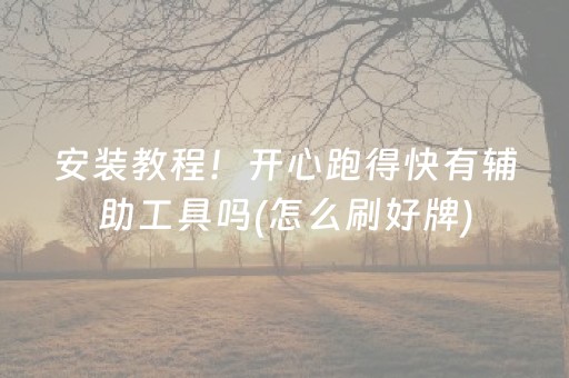 安装教程！开心跑得快有辅助工具吗(怎么刷好牌)