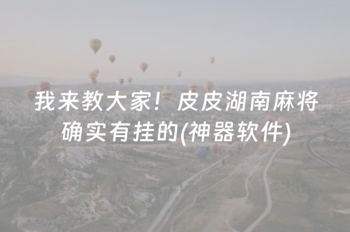 我来教大家！皮皮湖南麻将确实有挂的(神器软件)
