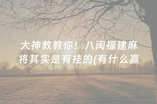 大神教教你！八闽福建麻将其实是有挂的(有什么赢的技巧)