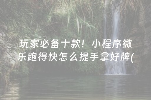 玩家必备十款！小程序微乐跑得快怎么提手拿好牌(怎么样来好牌)