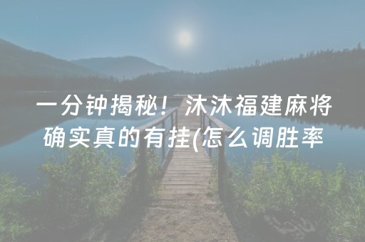 一分钟揭秘！沐沐福建麻将确实真的有挂(怎么调胜率)