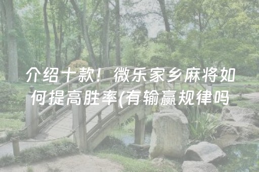 介绍十款！微乐家乡麻将如何提高胜率(有输赢规律吗)