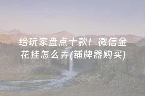 给玩家盘点十款！微信金花挂怎么弄(铺牌器购买)