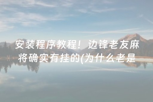 安装程序教程！边锋老友麻将确实有挂的(为什么老是输)