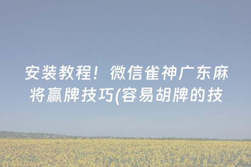 玩家必看科普！微信麻将小程序插件购买(揭秘微信里赢的诀窍)
