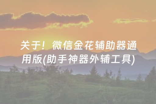 关于！微信金花辅助器通用版(助手神器外辅工具)