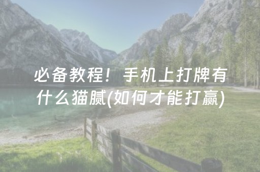 必备教程！手机上打牌有什么猫腻(如何才能打赢)
