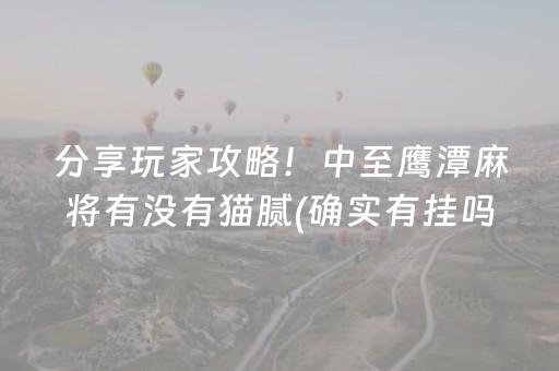 分享玩家攻略！中至鹰潭麻将有没有猫腻(确实有挂吗)