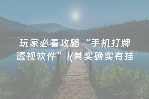 玩家必看攻略“手机打牌透视软件”!(其实确实有挂)-知乎
