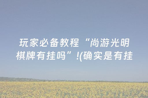 玩家必备教程“尚游光明棋牌有挂吗”!(确实是有挂)-知乎