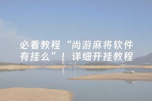 必看教程“尚游麻将软件有挂么”！详细开挂教程（确实真的有挂)-知乎