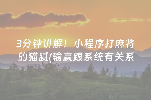 3分钟讲解！小程序打麻将的猫腻(输赢跟系统有关系吗)