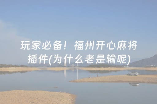 玩家必备！福州开心麻将插件(为什么老是输呢)