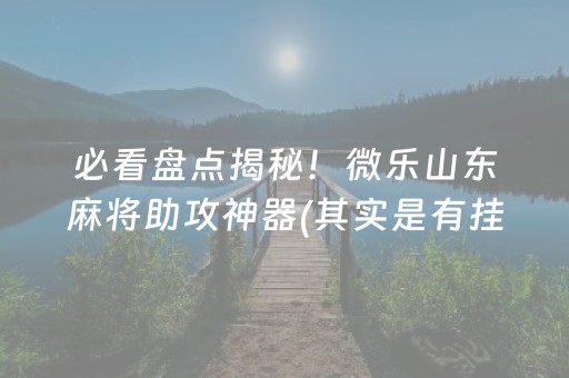 必看盘点揭秘！微乐山东麻将助攻神器(其实是有挂的)