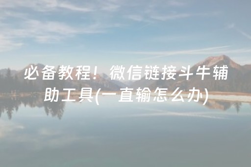 必备教程！微信链接斗牛辅助工具(一直输怎么办)