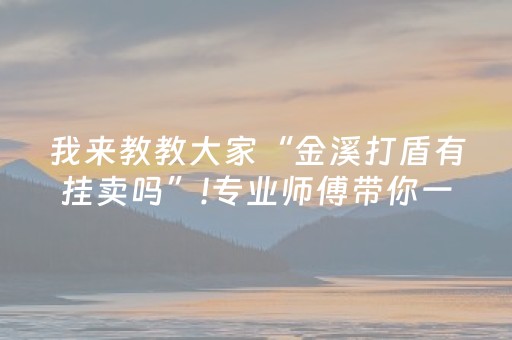 我来教教大家“金溪打盾有挂卖吗”!专业师傅带你一起了解（详细教程）-知乎