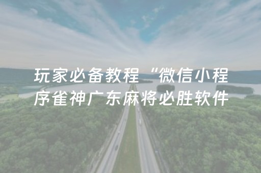 玩家必备教程“微信小程序雀神广东麻将必胜软件”!(确实是有挂)-知乎