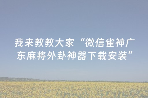 我来教教大家“微信雀神广东麻将外卦神器下载安装”!(其实确实有挂)-知乎